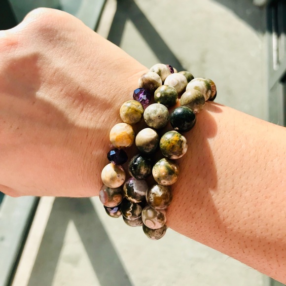 Set of 3 jasper bracelets - Picture 4 of 4